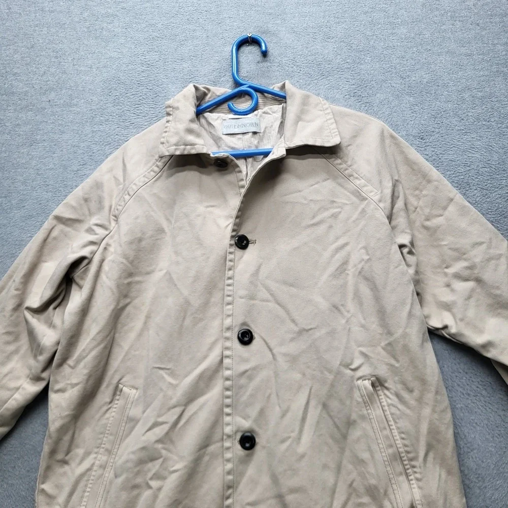 VINTAGE Outerknown Men Button Up Shirt S Beige‎ Canvas Chore Field Trench Y2K